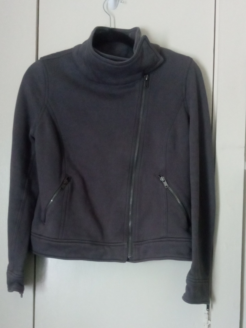 Gap Women's Asymmetrical Zip Bomber Jacket - Funnel Collar Medium
